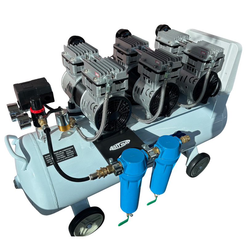 SMTmax Oil-Free Dental Air Compressor Quiet 3HP 2-Stage Dryer 110V