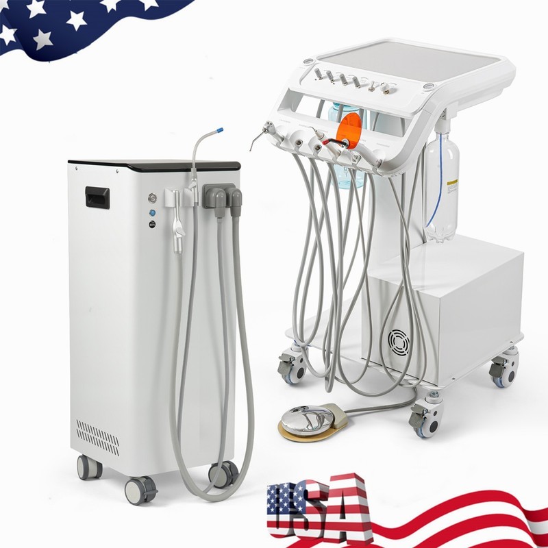 Dental Portable Delivery Unit Syringe Suction Air Compressor Cart/Suction System gallery