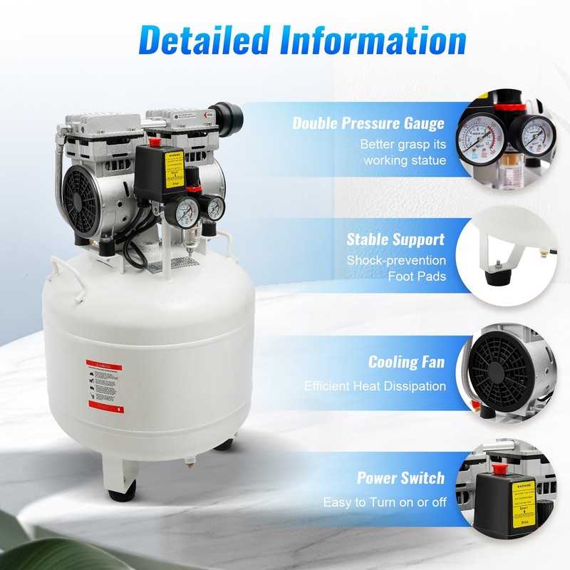 40L 750W 165L/min 110V/60HZ Dental Medical Air Compressor Silent Air Compressor gallery