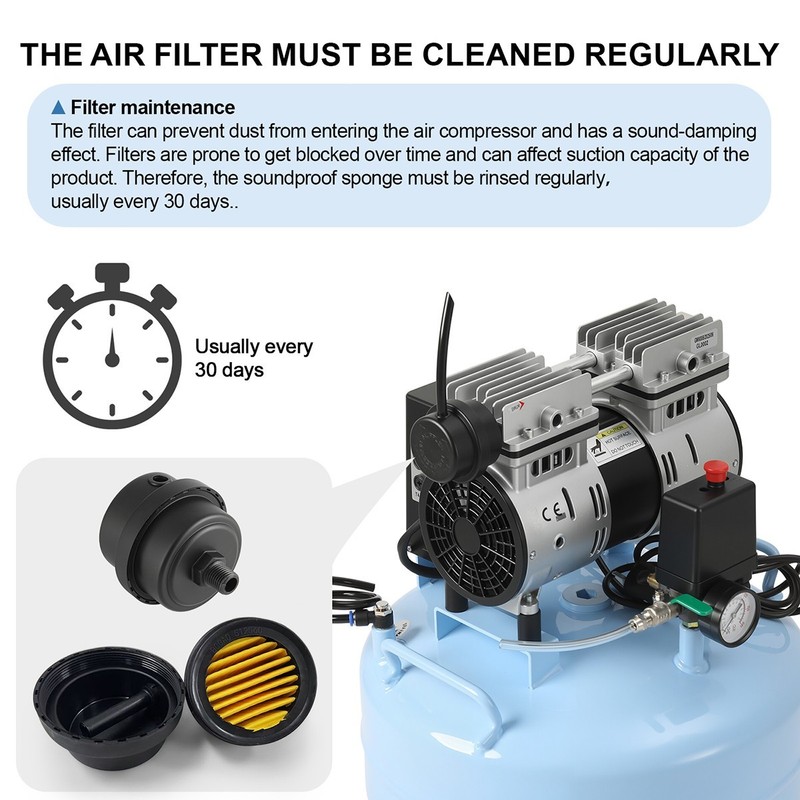 40L/24L Portable Dental Air Compressor Mobile Oil Free Silent Air Pump Anti-Rust gallery