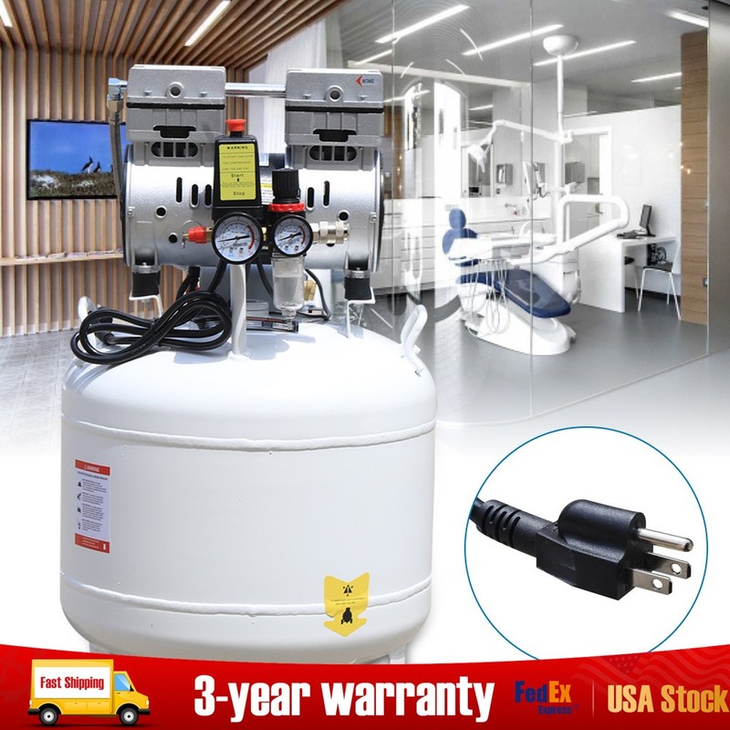 Dental Medical Air Compressor Silent 40L Air Compressor Noiseless Oilless 115PSI