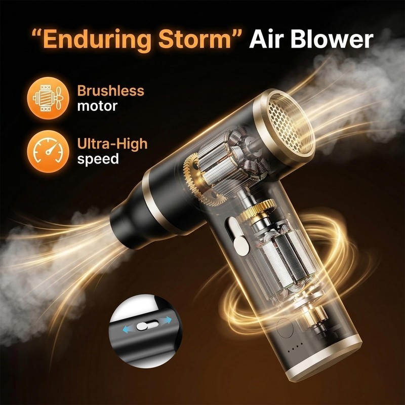 Compressed Air Duster & Vacuum Cleaner 4-in-1, 150,000RPM Powerful Electric... gallery