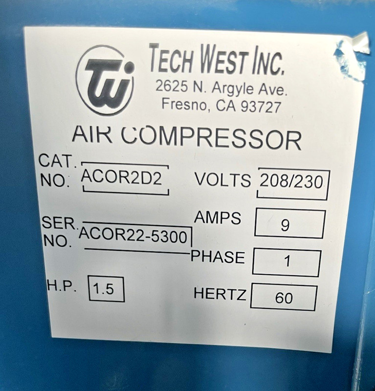 Tech West Ultra Clean ACOR2D2 Oil-Less Air Compressor & Sound Cover 2-3 Users gallery