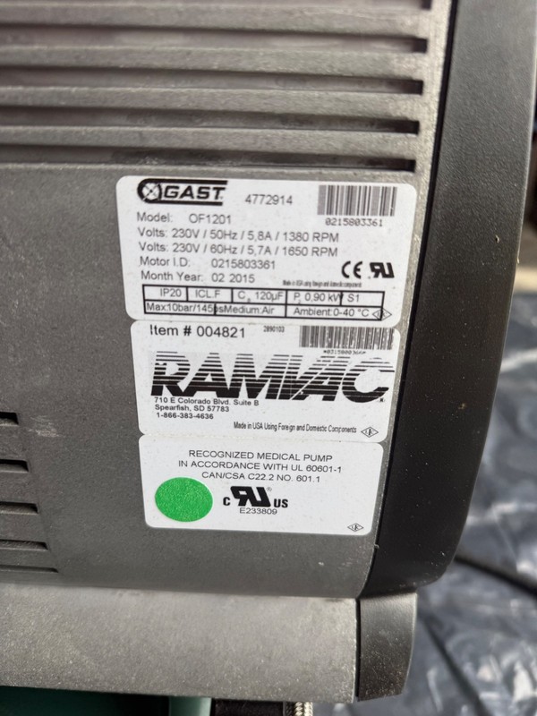 RamVac Osprey OSP23B Dental AirCompressor - Dual Gast OF1201 Pumps - 230V gallery
