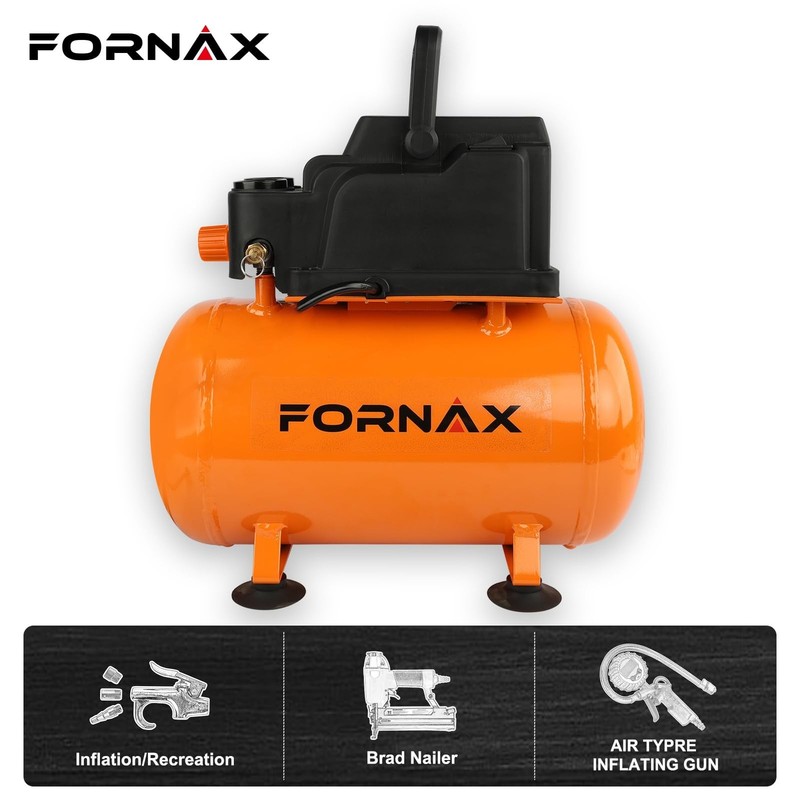 FORNAX 3 Gallon Portable Air Compressor, 110 PSI Hot Dog Air Compressor, Oil ... gallery