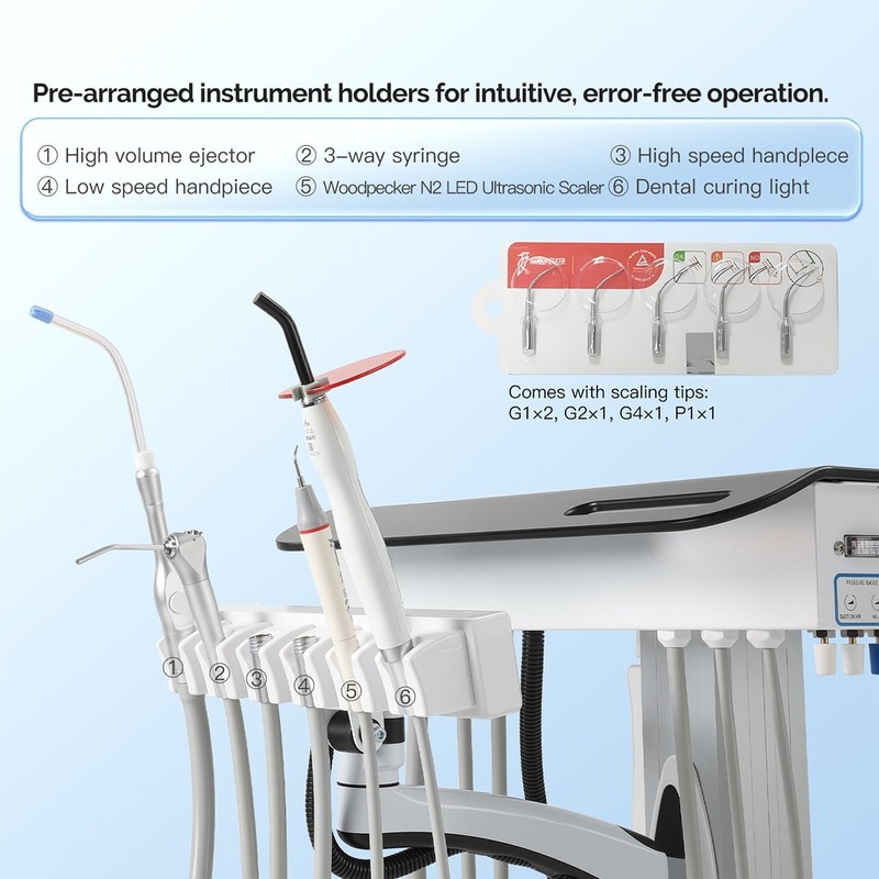 Dental Mobile Delivery Cart Unit System With Curing Light /Silent Air Compressor gallery