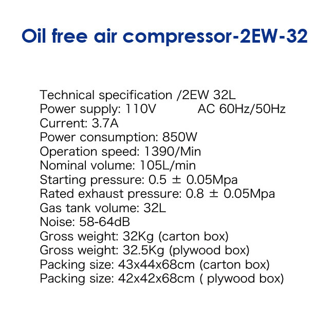 NEW Dental Medical Air Compressor Silence Compress Oilless 32L Volume, Noiseless gallery