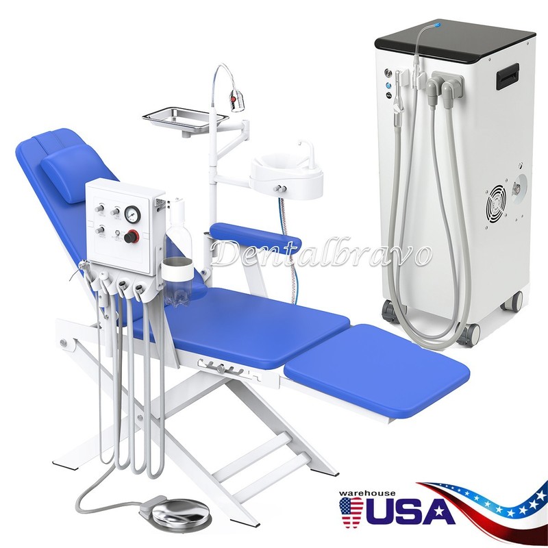 Dental Mobile Suction Unit System /40L Silent Oil-Free Air Compressor /Chair gallery