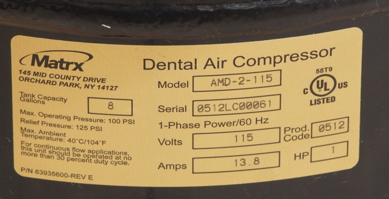 Matrx AMD-2-115 Airmax Compressor (FA2) gallery