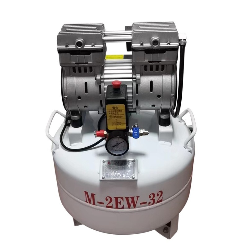 840W Portable Dental Oil Free Silent Air Compressor Machine for 2 Dental Chair