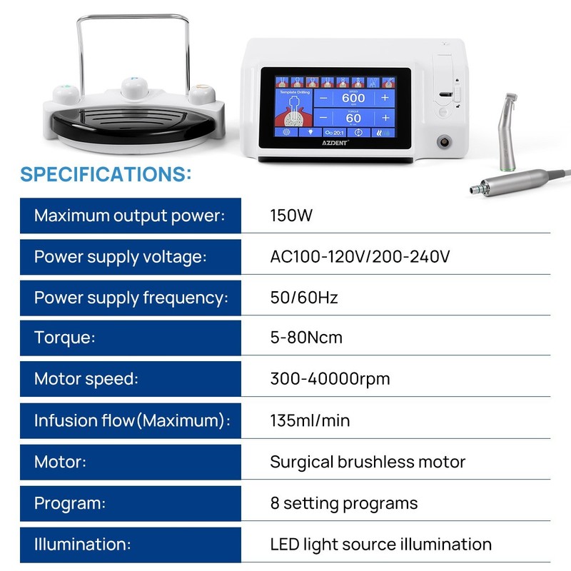 AZDENT Dental Implant Motor Surgical System LED Touch /Medical Suction System gallery