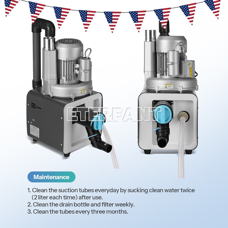 Dental Electric Suction Machine Vacuum System DE101 600L/min Semi-Dry Type gallery