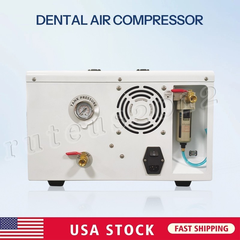 FDA CE Portable Dental Mobile Silent Oil-Free Air Compressor 1L Air Tank gallery