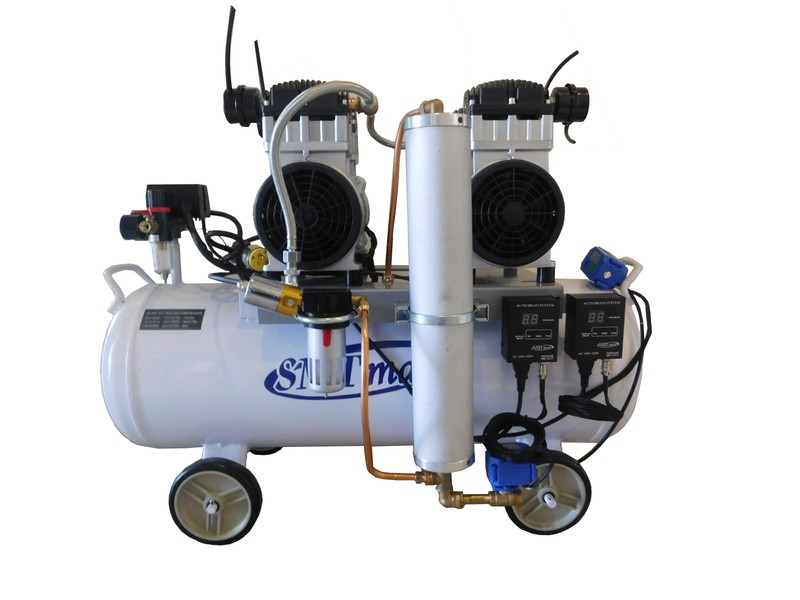 New 3HP, Dental Noiseless Oil-Free Air Compressor w/ auto dryer and drain