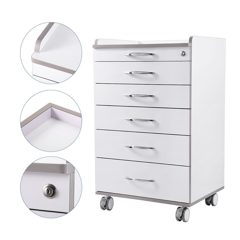 Portable Dental Mobile Delivery Unit Air Compressor 4Hole/5 Drawers Trolley gallery