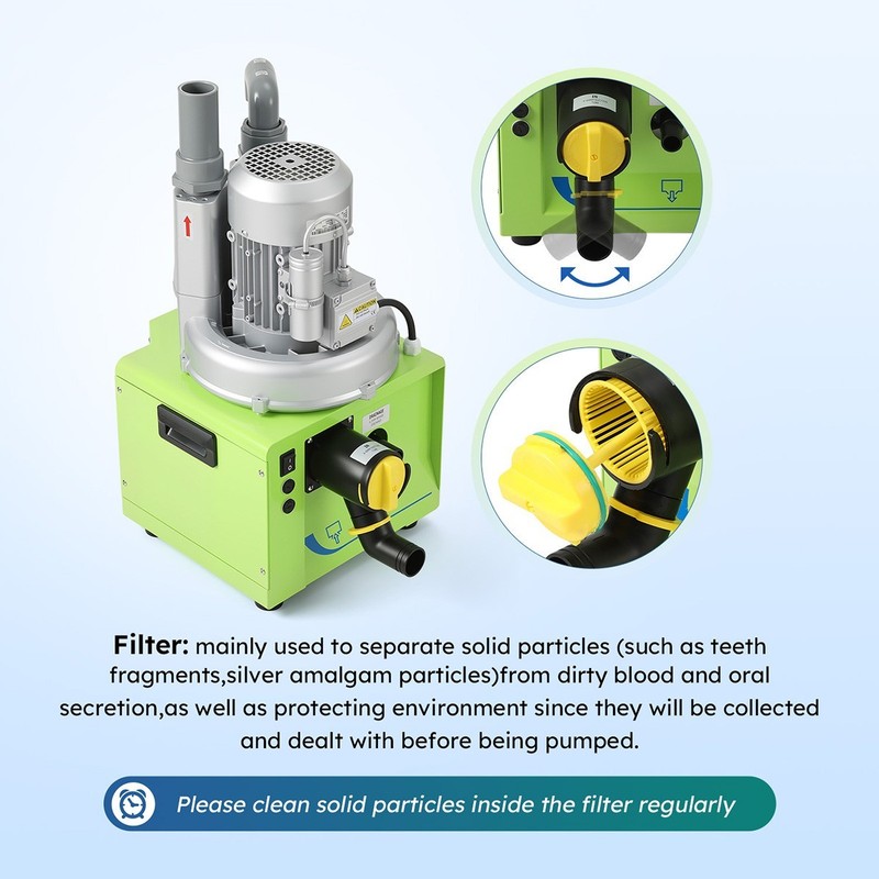 1100W Portable Dental Suction Unit Vacuum Pump 600L/min for Dental Chairs gallery