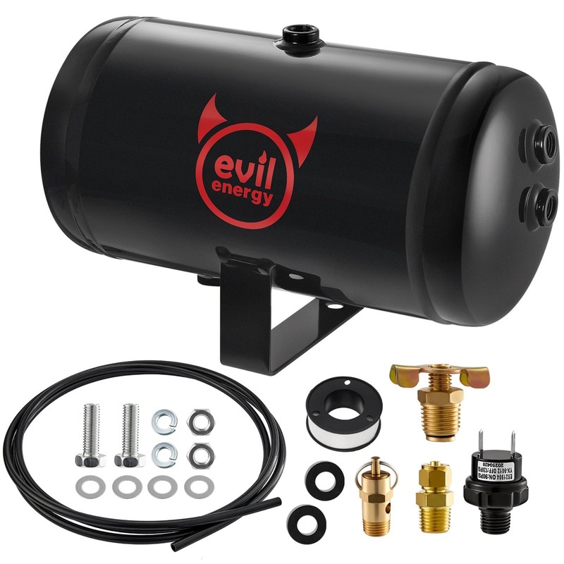 1 Gallon Air Tank Kit 5 Ports 1/4″ NPT 150PSI for Truck, Car, Air Horns, Tires,