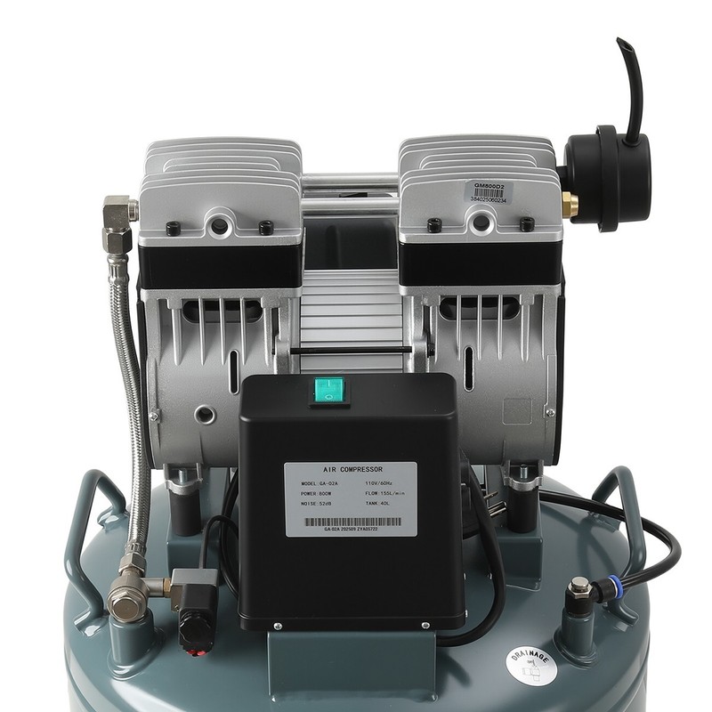 Portable Dental Air Compressor Oil Free Silent Air Pump DUAL-Pressure 24L/40L gallery