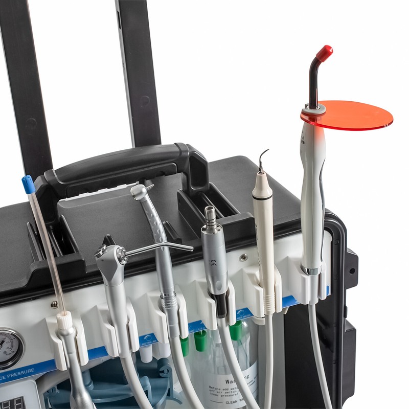 Portable Dental Unit with Built-in Air Compressor GU-P208+Scaler+Curing Light 2H gallery