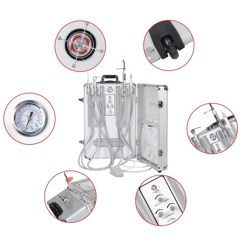 Dental Portable Treatment Unit Air Compressor with Light Curing and Scaler 4H US gallery