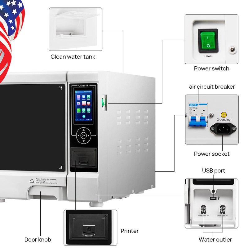 Dental Autoclave Steam Sterilizer Class B 22L /Vacuum Forming Molding Machine gallery