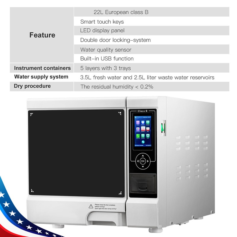 Dental Autoclave Steam Sterilizer Class B 22L /Vacuum Forming Molding Machine gallery