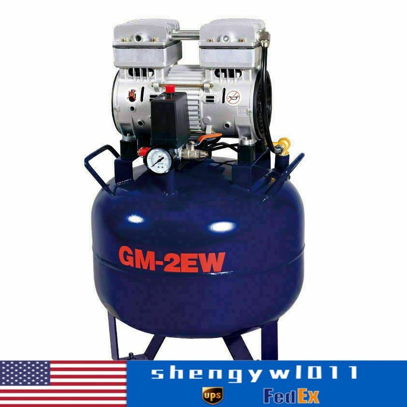 110V 850W Portable Dental Medical Air Compressor Oil Free Tank Noiseless New TOP