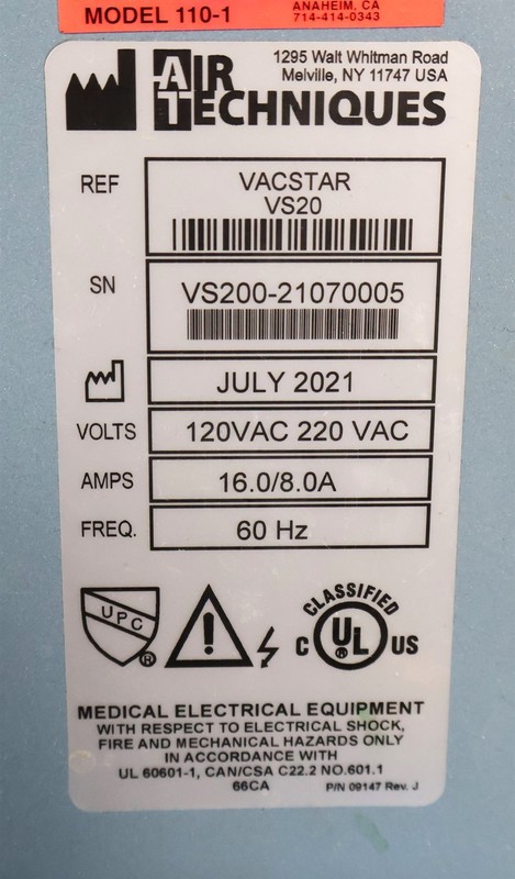 Air Techniques VacStar 20 Wet Dental Vacuum System Pump 2-User Operatory gallery