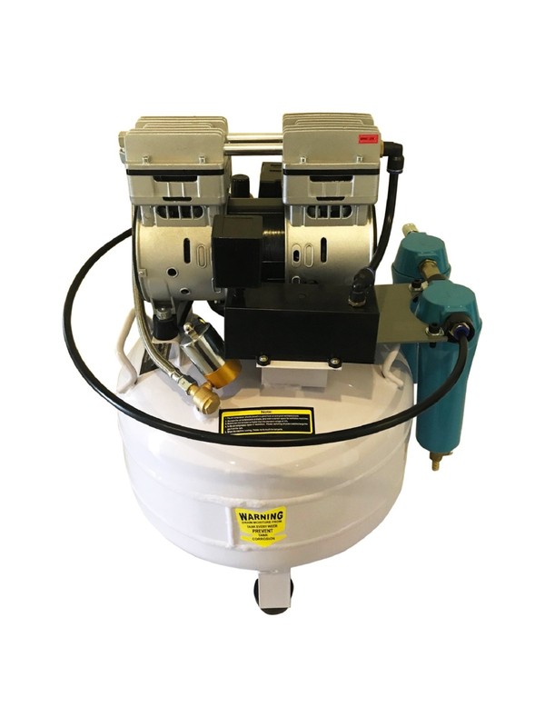 New 1 HP, 8 Gallon, Oil Free Noiseless Dental Air Compressor with 2-Stage Dryer gallery