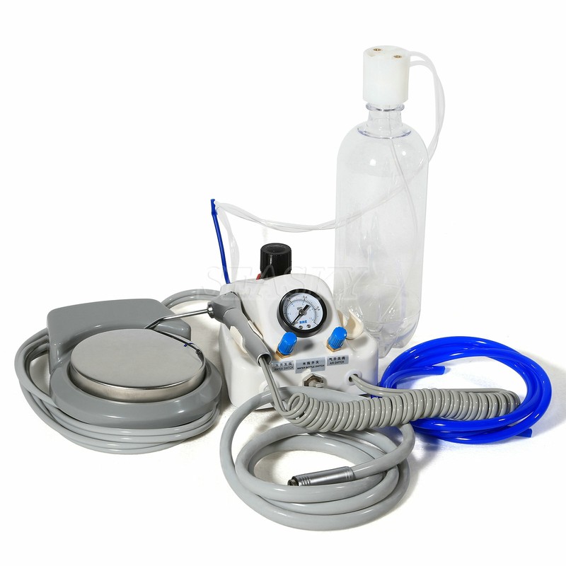 Portable Dental Turbine Unit Working W/ High&Low Speed Handpiece Kit 4 Holes