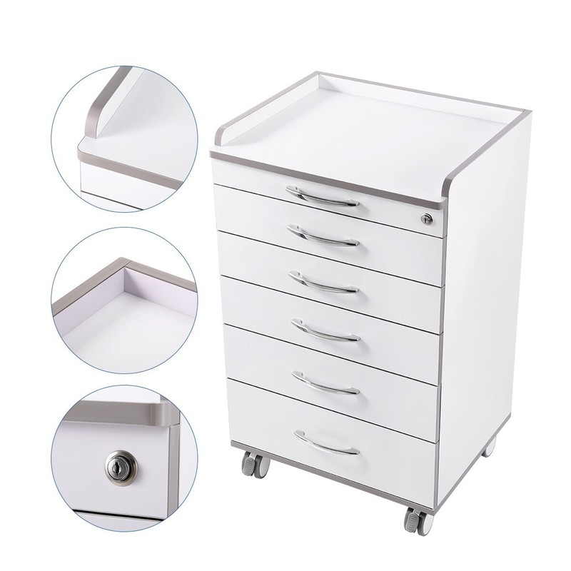 Portable Dental Mobile Delivery Unit Air Compressor 4Hole/5 Drawers Trolley gallery