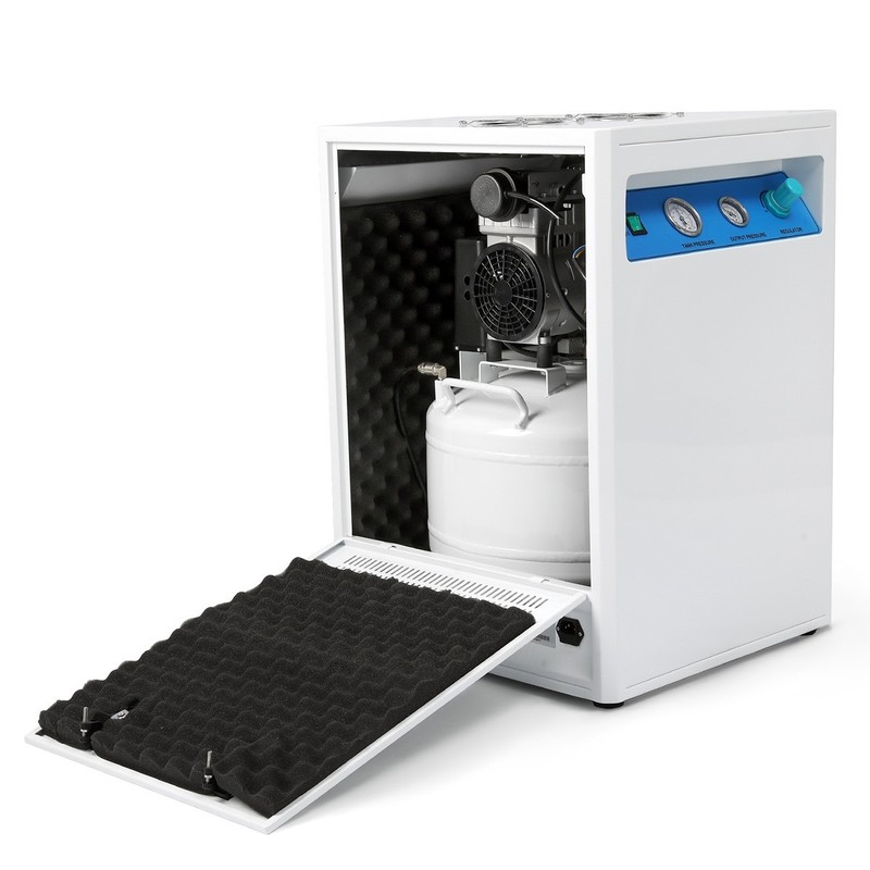 Compresor Aire Dental Silencioso 40L Caja Insónica Ruedas Sin Aceite 155L/min gallery