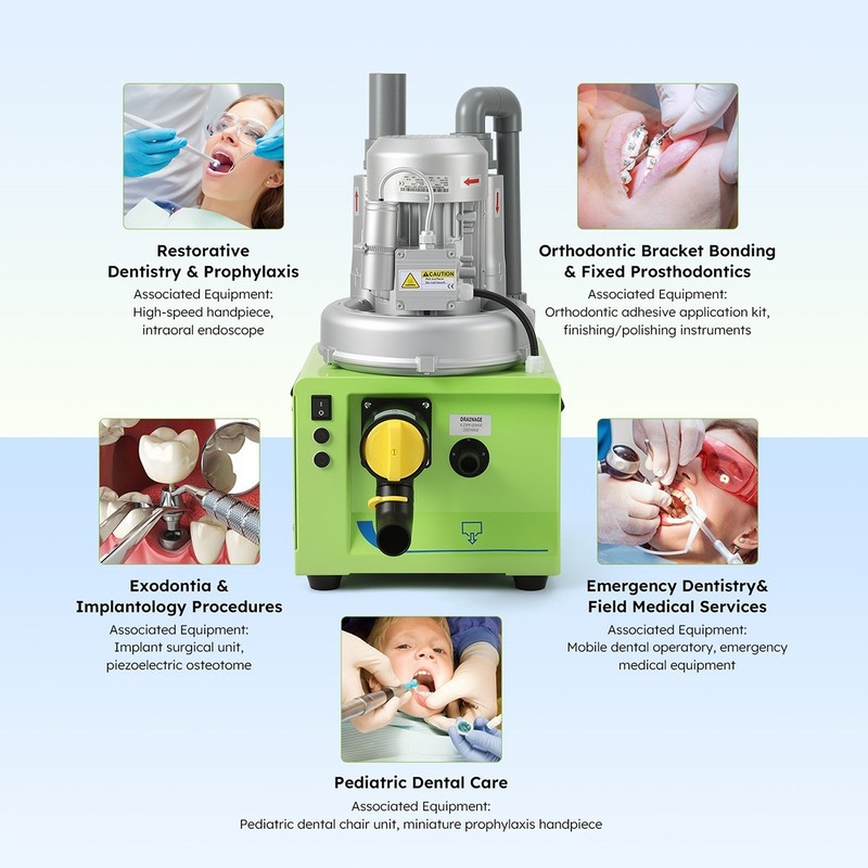 Dental Electric Suction Machine Mobile Vacuum System Strong Suction/Semi-Dry gallery