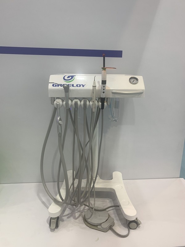 Mobile Dental Unit Delivery Cart with Scaler+Curing Light+Handpieces Set 4H US gallery