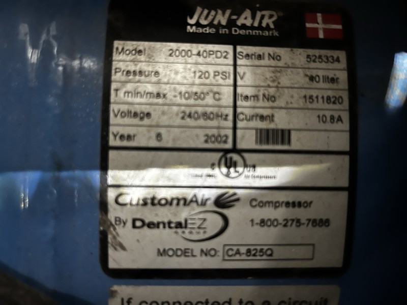 Jun-Air DentalEZ Dental Air Compressor 2000-40PD2 CA-825Q for Dentistry Lab gallery