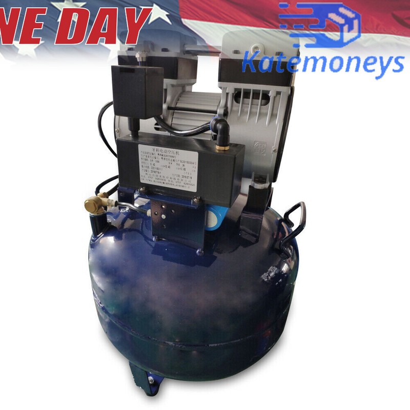 Portable Dental Medical Air Compressor Oil Free Tank Noiseless 110V 850W New gallery