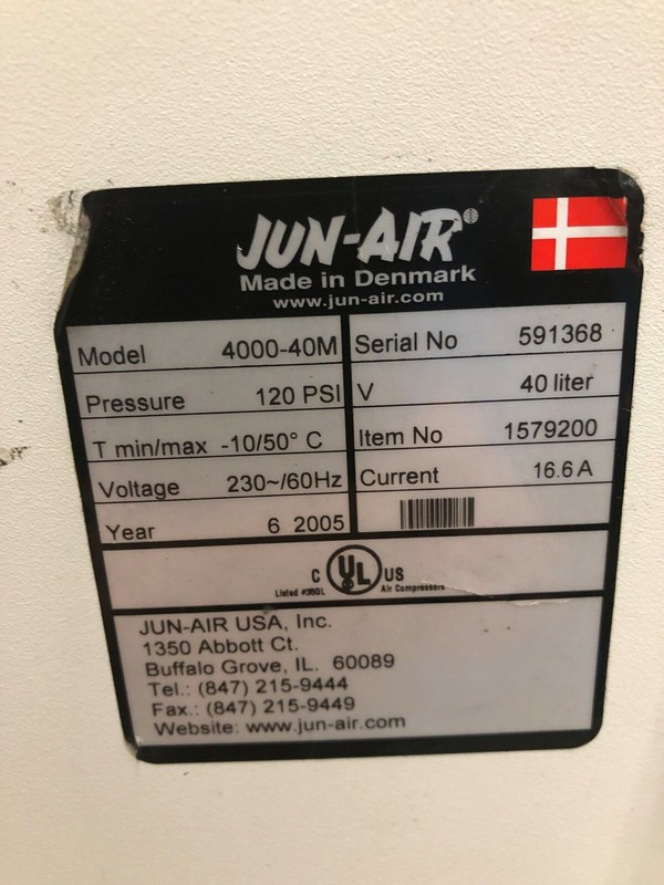 Jun-Air 4000-40M Oil-less Cabinet Compressor FOR PARTS ONLY gallery
