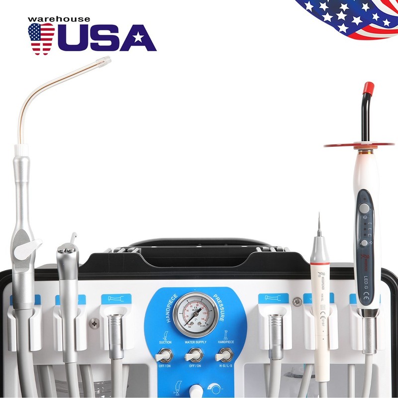 Portable Dental Unit with Air Compressor with LED Curing Light Scaler 4 Hole gallery