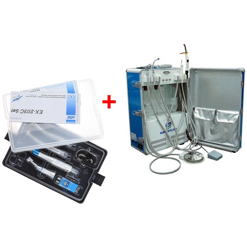 Dental Unit GU-P206+Curing Light+Scaler+PANA MAX High/Low Speed Handpieces 2H US