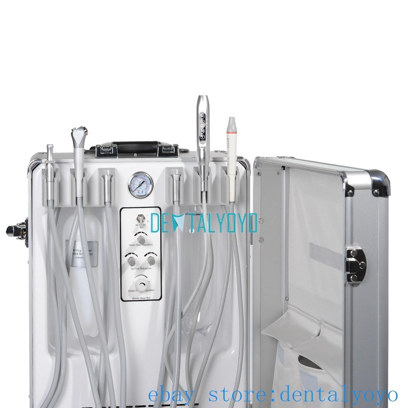 Portable Mobile Dental Unit with Compressor with Curing Light + Scaler Handpiece gallery