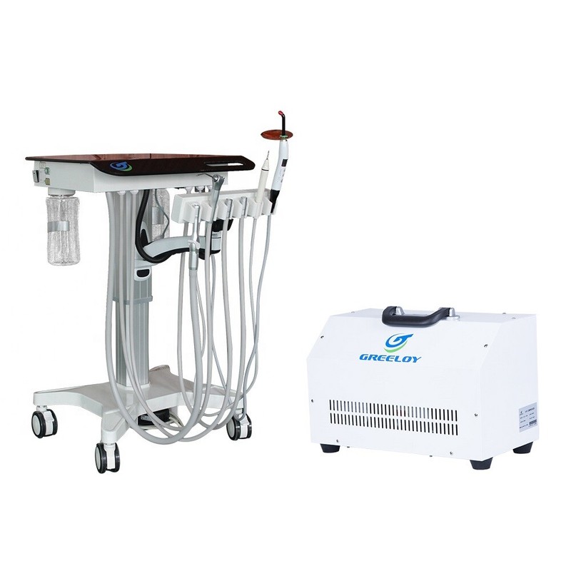 Mobile Dental Delivery Cart Unit GU-P302S with Silent Oil Free Air Compressor 4H