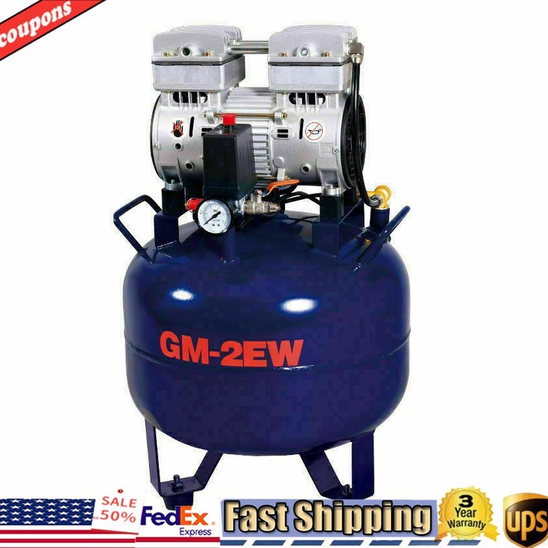 110V 850W Portable Dental Medical Air Compressor Oil Free Tank Noiseless New TOP