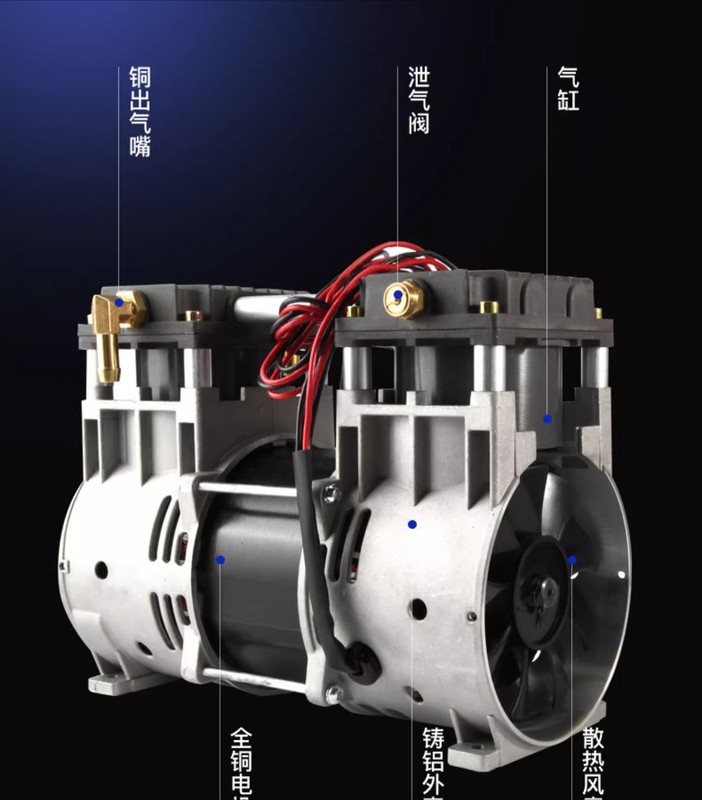 Compact Oil-free Piston Air Compressor with Silent Air Pump Head 3L gallery