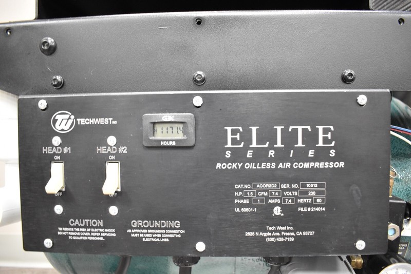Tech West 1.5HP Elite Series Rocky Oilless Air Compressor (2-3 User) LOW HOURS gallery