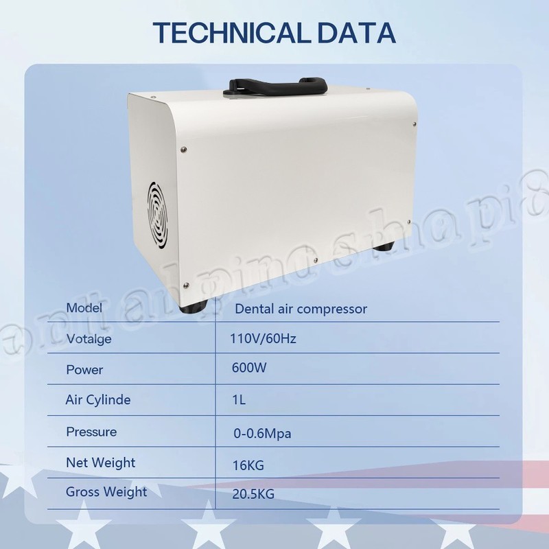 Portable Dental Air Compressor 600W 110V 0.6Mpa for Dental Handpiece Tool gallery