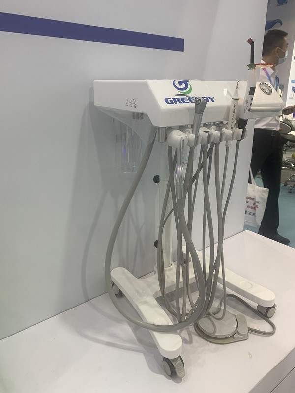 Mobile Dental Unit Portable Dental Delivery Cart with Scaler+Curing Light 4H US gallery