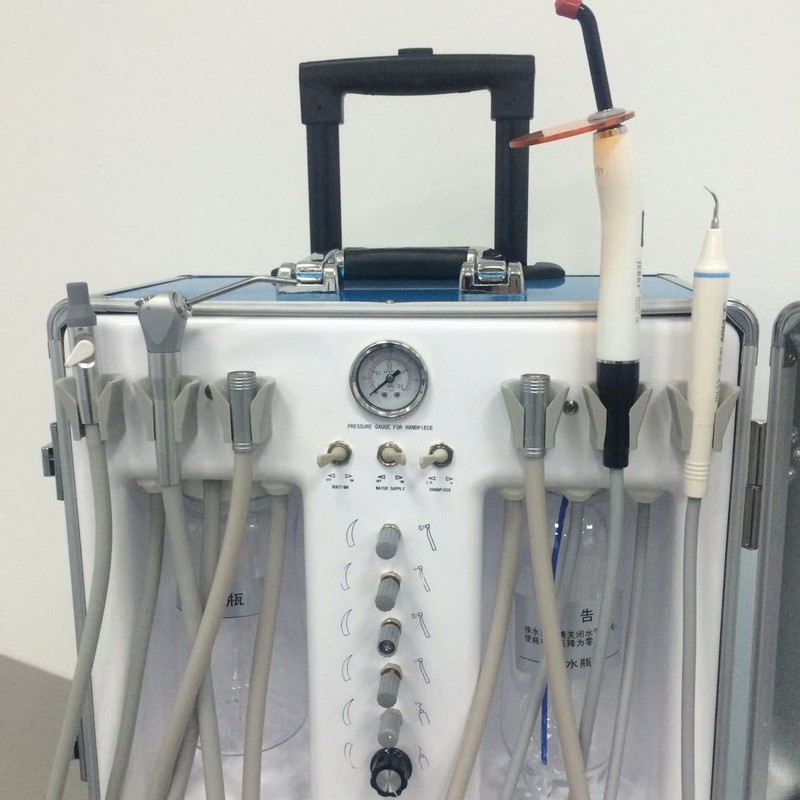 Portable Dental Unit Silent Air Compressor GU-P206S+LED Curing Light+Scaler 2/4H gallery