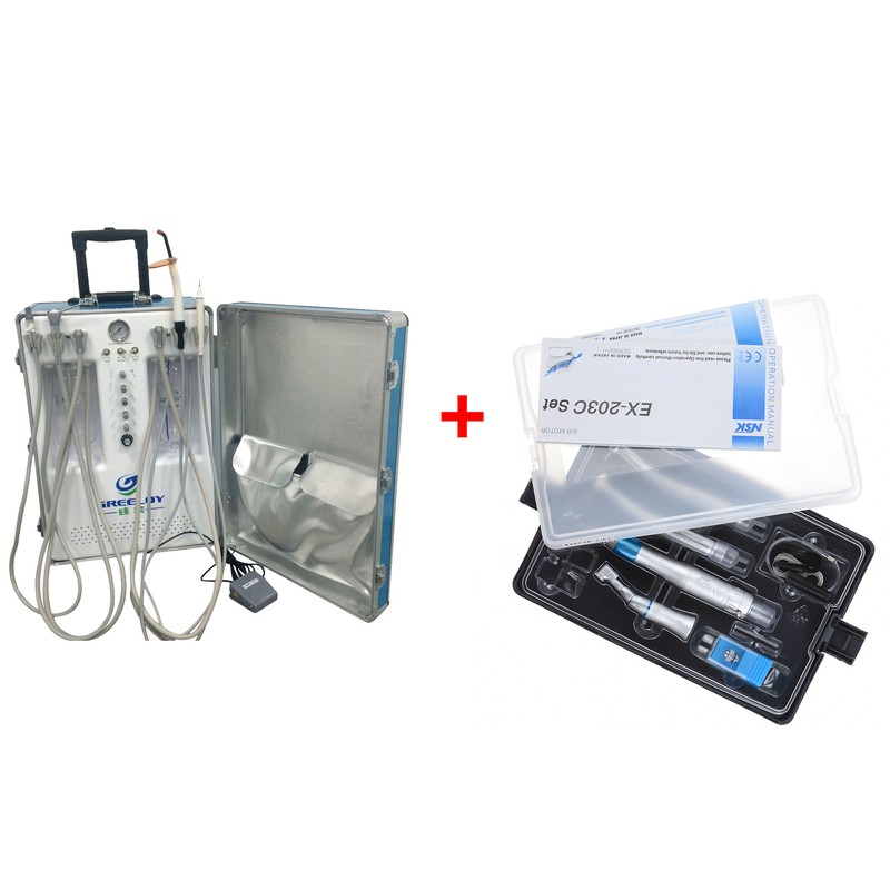 GU-P206S Dental Unit+Curing Light+Scaler +PANA MAX High/Low Speed Handpieces 2H