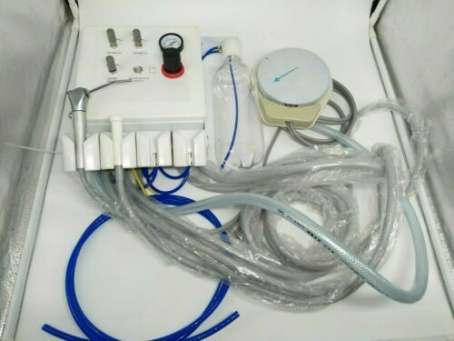 Wall-Mouted Portable Dental Turbine Unit Work Syringe With Air Compressor 2H US gallery