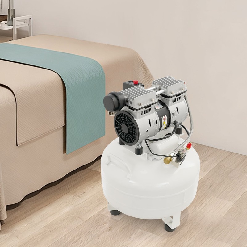 30L 3/4HP Portable Oil-Free Dental Air Compressor with Muffler 116 PSI 110L/min